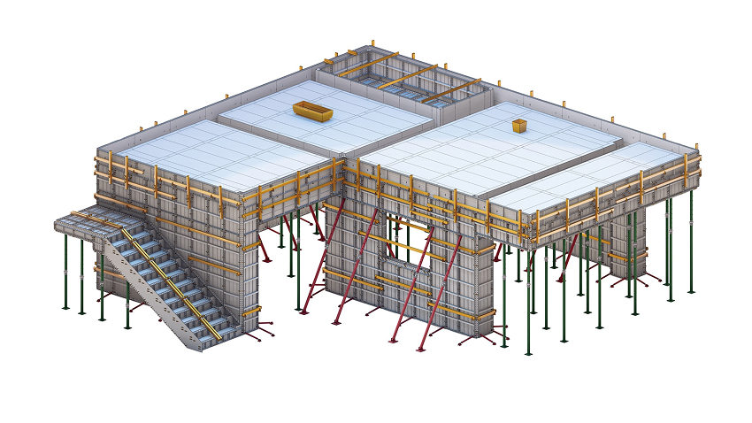 鋁模板搭板示意3D圖